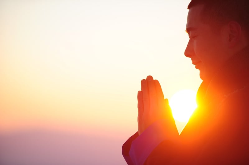 Meditation at sunset